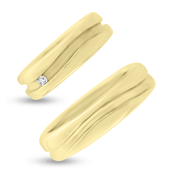 Vielses & Forlovelses ringe, i d- ring 1 brill. 0,05 w/vs. 14 kt.