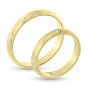 Vielses & Forlovelses ringe, 0,02 w/vs. i damering, 14 kt.