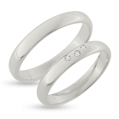 Vielses & Forlovelses ringe, d-ring 3* 0,01 w/vs. 14 kt. hvg. 