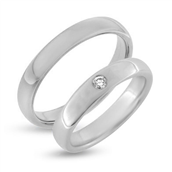 Vielses & Forlovelses ringe, brill. 0,05 w/vs. i d-ring 14 kt. hvg..