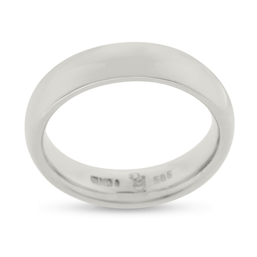 Ring Hvidguld bredde 5,5 mm. tk. 2,5 mm.