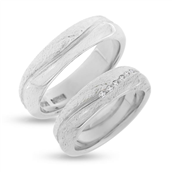 Vielses & Forlovelses ringe, i D-ring 6 brill. a 0,01 w/vs. 925s.