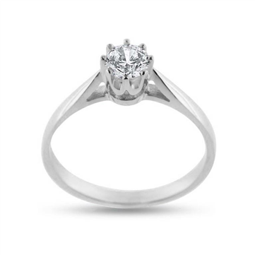 Ring solitaire, brill. 0,45 w/vs. 14 kt. hvg.