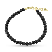 Armbånd sorte diamanter 4,5-5mm kval.AAA v vs1, 18+2cm, 9mm 14kt karabinlås