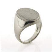 Ring oval plade, lille kant, Signetring 16,5*12 mm. 925s.