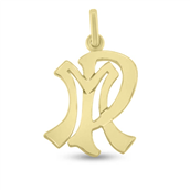 Vedhæng monogram, 2 bogstaver i forgyldt sølv