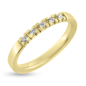 Alliancering i 14 kt. m. diamanter 5* 0,02 w/vs.