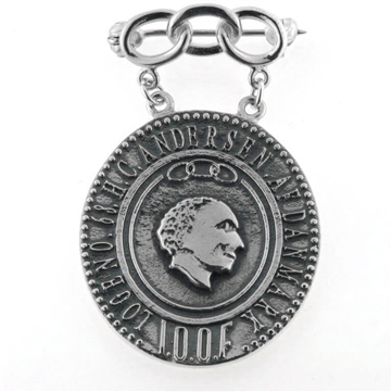 H. C. Andersen emblem, Loge 68 (prøve, kan ikke købes) 925s sølv