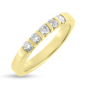 Alliancering i 14 kt. m. 5 brillanter 0,08 w/vs.