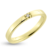 Alliancering 8 kt. m. diamant 0,02 w/si.