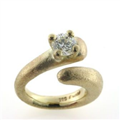 Ring 14 kt. med brilliant