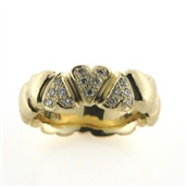 1 Ring hjerter med 15 brill. a 0,15 ct. w/vs. 14 kt.