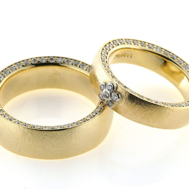 importere Blossom give 1 par vielsesringe / forlovelse ringe 14 kt. rosa guld | Pind J. Design -  Køb hos pindj.dk