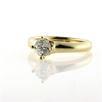 Ring, Solitairering brill. 0,63 ct. 14 kt.