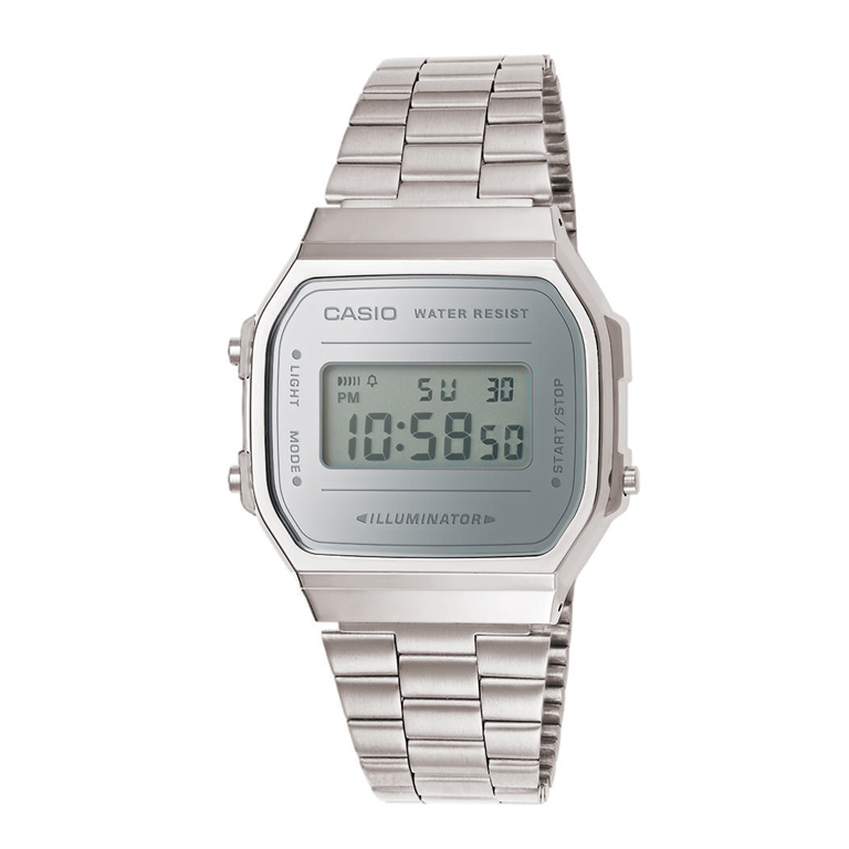 CASIO CLASSIC/RETRO BASIC (3298) stål lænke digital Casio Ure Køb