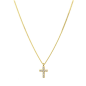 Aqua Dulce Cross halskæde forgyldt sølv m. cz (40 + 4 cm)
