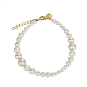Aqua Dulce Perlette armbånd forgyldt sølv m. ferskvandsperler (16 + 3 cm)