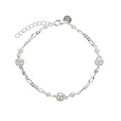 Aqua Dulce Pearl Mila armbånd sølv m. fvp (17 + 3 cm)