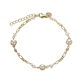 Aqua Dulce Pearl Mila armbånd forgyldt sølv m. fvp (17 + 3 cm)