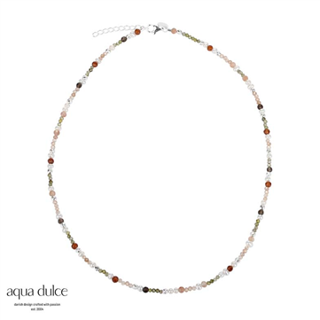 Aqua Dulce Olive Garden halskæde sølv m. perler (42 + 3 cm)