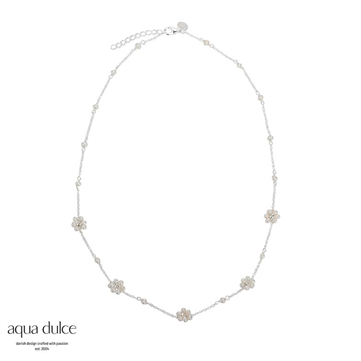 Aqua Dulce Daisy Pearl halskæde sølv m. fvp (42 + 3 cm)