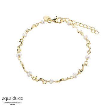 Aqua Dulce Rhumba Pearl armbånd forgyldt sølv m. fvp (17 + 3 cm)