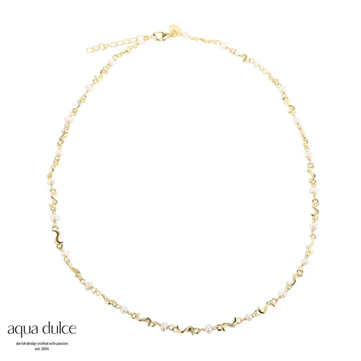 Aqua Dulce Rhumba Pearl Necklace halskæde forgyldt sølv m. fvp (42 + 4 cm)