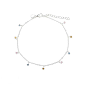 Aqua Dulce Pastel Anklet ankelkæde sølv m. cz (22 + 4 cm)