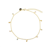 Aqua Dulce Pastel Anklet ankelkæde forgyldt sølv m. cz (22 + 4 cm)