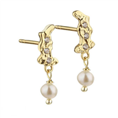 Aqua Dulce Pretty Pearl øreringe forgyldt sølv m. fvp + cz