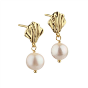 Aqua Dulce Hulda Pearl øreringe forgyldt sølv m. fvp