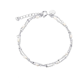 Aqua Dulce Rice Dot Double armbånd sølv m. fvp (17 + 3 cm)