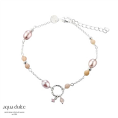 Aqua Dulce Koi Rose Pearl armbånd sølv m. perler (17 + 3 cm)