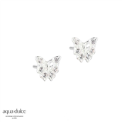 Aqua Dulce Tiny Butterfly øreringe sølv m. cz