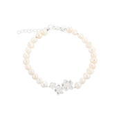 Aqua Dulce Jasmin Pearl armbånd sølv m. fvp (17 + 3 cm)