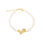Aqua Dulce Jasmin Pearl armbånd forgyldt sølv m. fvp (17 + 3 cm)