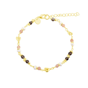 Aqua Dulce Love Me armbånd forgyldt sølv m. fvp + cz (17 + 3 cm)