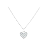 Aqua Dulce Darling Heart halskæde sølv m. cz (42 + 3 cm)