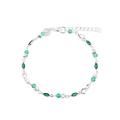 Aqua Dulce Green Garden armbånd sølv m. cz (17 + 3 cm)