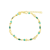 Aqua Dulce Green Garden armbånd forgyldt sølv m. cz (17 + 3 cm)
