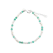 Aqua Dulce Green Garden armbånd sølv m. cz (17 + 3 cm)