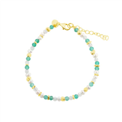 Aqua Dulce Green Garden armbånd forgyldt sølv m. cz (17 + 3 cm)