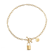 Aqua Dulce Lock Love armbånd forgyldt sølv (17 + 3 cm)