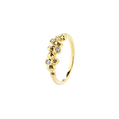 Aqua Dulce Darling Rock ring forgyldt sølv m. cz (str. 50-62)