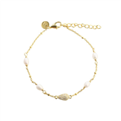 Aqua Dulce Pavé armbånd forgyldt sølv m. fvp + cz (17 + 3 cm)