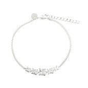 Aqua Dulce Edge armbånd sølv m. cz (17 + 3 cm)