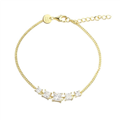 Aqua Dulce Edge armbånd forgyldt sølv m. cz (17 + 3 cm)