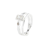 Aqua Dulce Edge ring sølv m. cz (str. 52-60)
