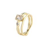 Aqua Dulce Edge ring forgyldt sølv m. cz (str. 52-60)