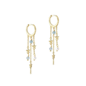 Aqua Dulce Stella Hoop Blue øreringe forgyldt sølv m. cz + fvp
